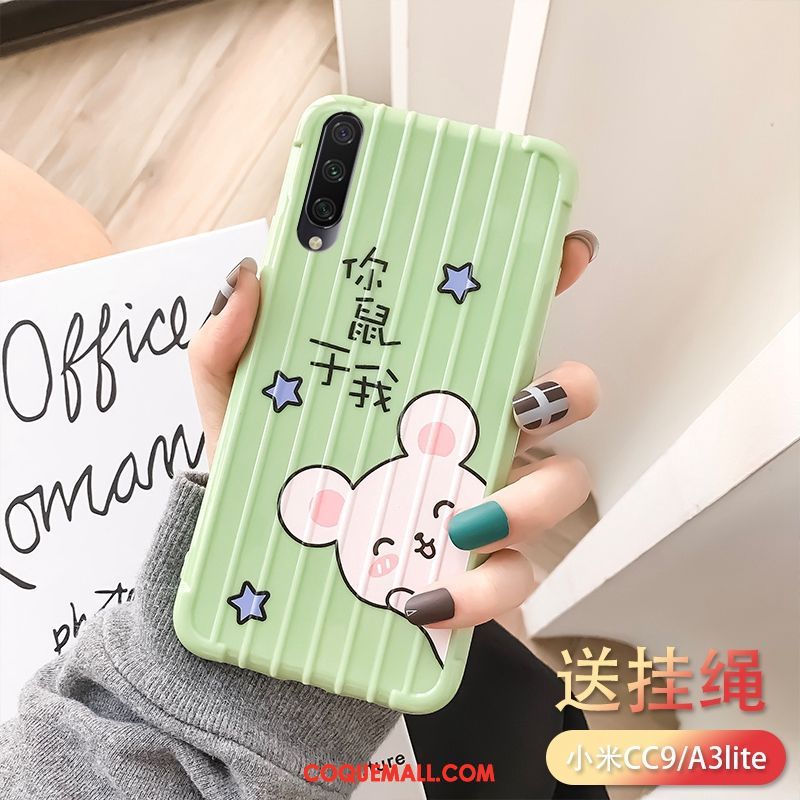 Étui Xiaomi Mi A3 Silicone Ornements Suspendus Amoureux, Coque Xiaomi Mi A3 Téléphone Portable Nouveau Beige