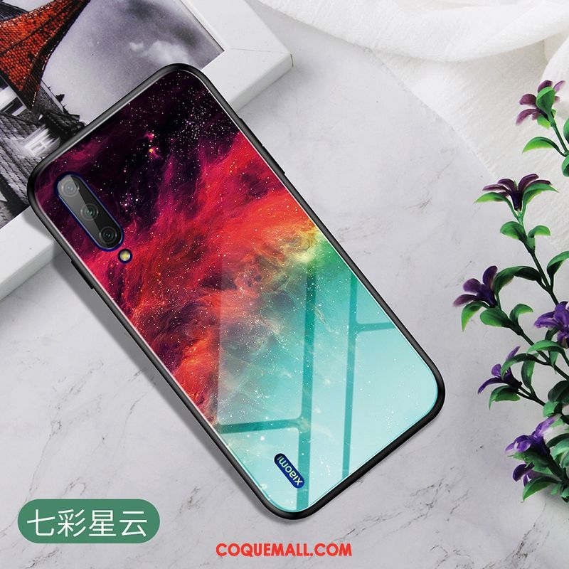 Étui Xiaomi Mi A3 Simple Petit Verre, Coque Xiaomi Mi A3 Dégradé Personnalité Beige