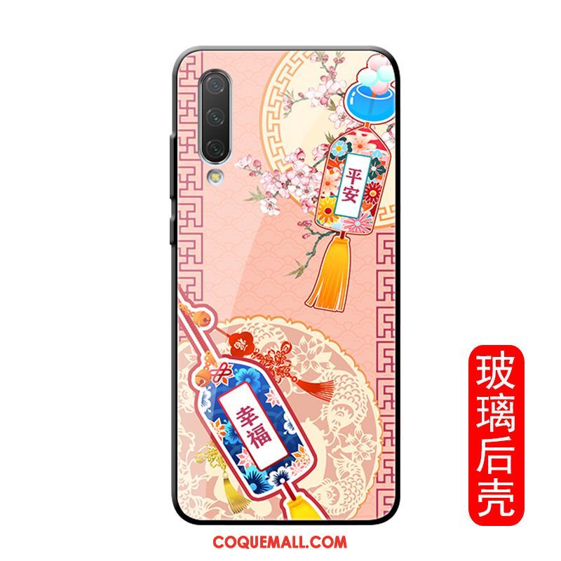 Étui Xiaomi Mi A3 Style Chinois Créatif Protection, Coque Xiaomi Mi A3 Marque De Tendance Rouge Beige