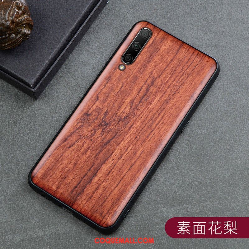 Étui Xiaomi Mi A3 Tout Compris Téléphone Portable Style Chinois, Coque Xiaomi Mi A3 Sculpture En Bois Beige