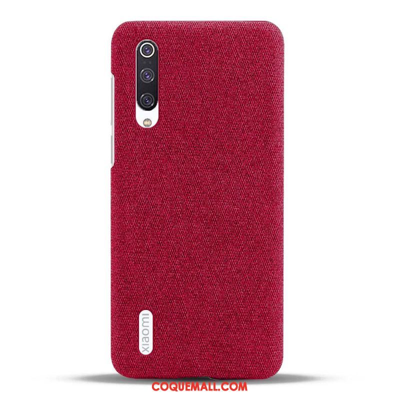 Étui Xiaomi Mi A3 Téléphone Portable Petit Tissu, Coque Xiaomi Mi A3 Simple Incassable Beige