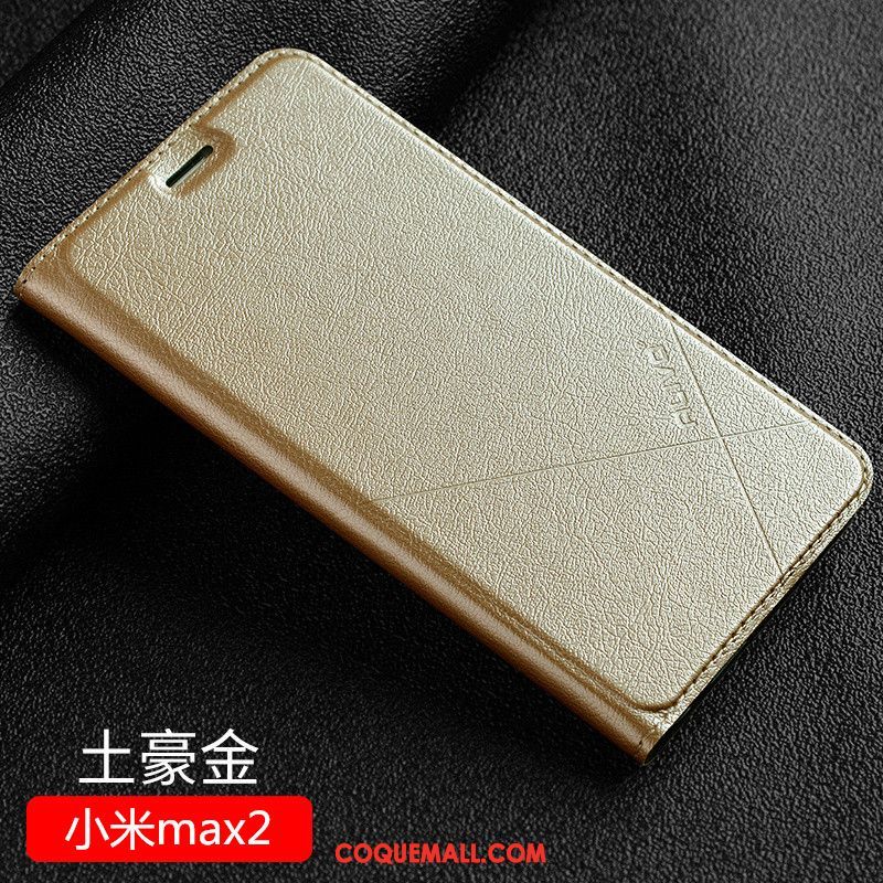 Étui Xiaomi Mi Max 2 Bleu Marin Incassable Étui En Cuir, Coque Xiaomi Mi Max 2 Difficile Téléphone Portable Beige