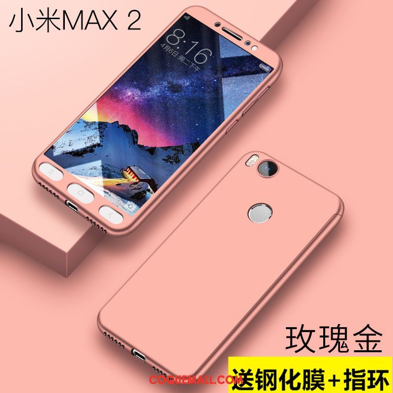 Étui Xiaomi Mi Max 2 Incassable Difficile Petit, Coque Xiaomi Mi Max 2 Rose Délavé En Daim Beige