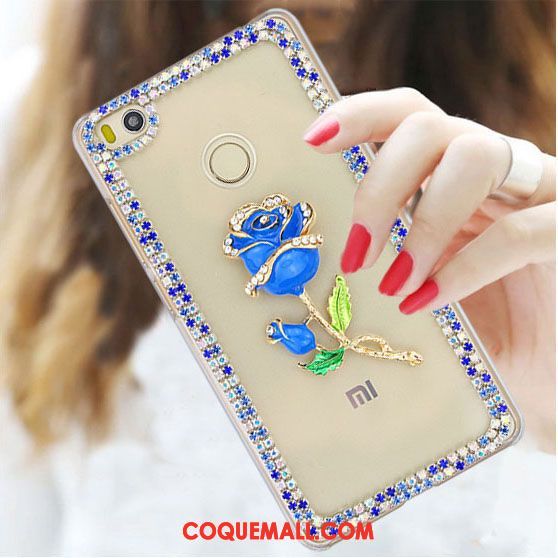 Étui Xiaomi Mi Max 2 Petit Strass Protection, Coque Xiaomi Mi Max 2 Téléphone Portable Rouge Beige