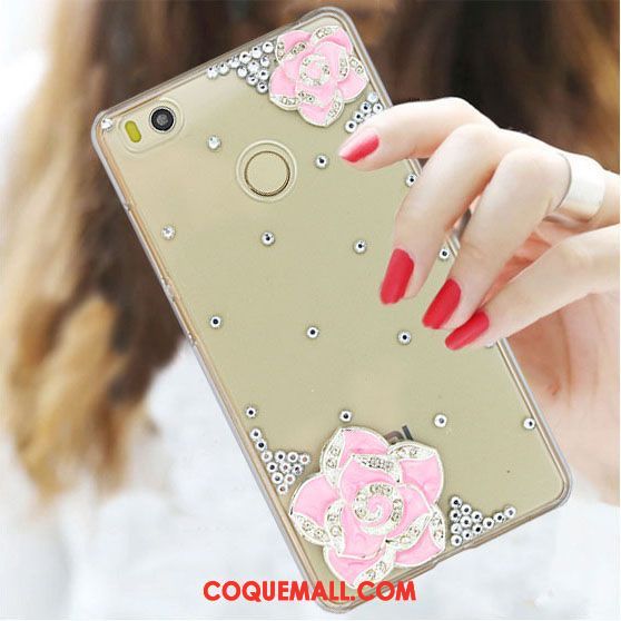 Étui Xiaomi Mi Max 2 Petit Strass Protection, Coque Xiaomi Mi Max 2 Téléphone Portable Rouge Beige