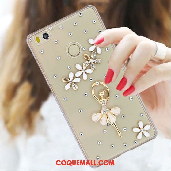 Étui Xiaomi Mi Max 2 Petit Strass Protection, Coque Xiaomi Mi Max 2 Téléphone Portable Rouge Beige