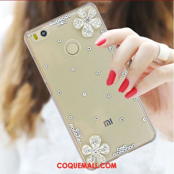 Étui Xiaomi Mi Max 2 Petit Strass Protection, Coque Xiaomi Mi Max 2 Téléphone Portable Rouge Beige