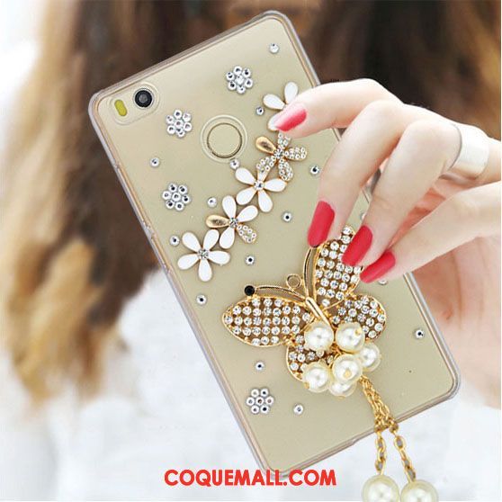 Étui Xiaomi Mi Max 2 Petit Strass Protection, Coque Xiaomi Mi Max 2 Téléphone Portable Rouge Beige