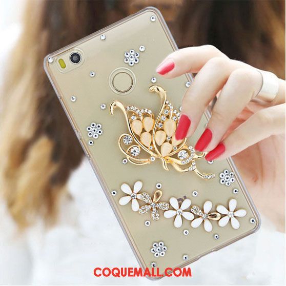 Étui Xiaomi Mi Max 2 Petit Strass Protection, Coque Xiaomi Mi Max 2 Téléphone Portable Rouge Beige