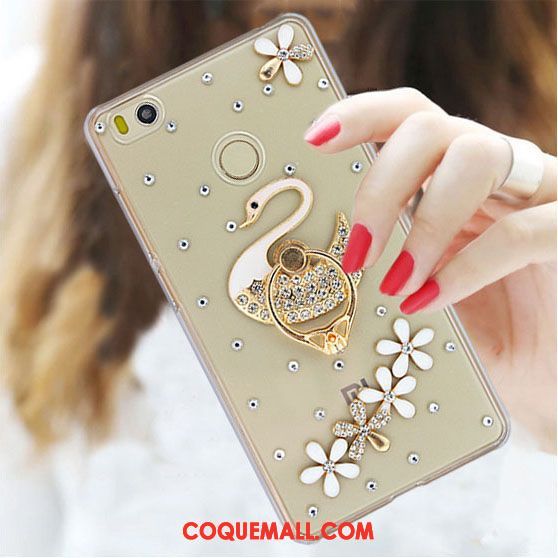 Étui Xiaomi Mi Max 2 Petit Strass Protection, Coque Xiaomi Mi Max 2 Téléphone Portable Rouge Beige