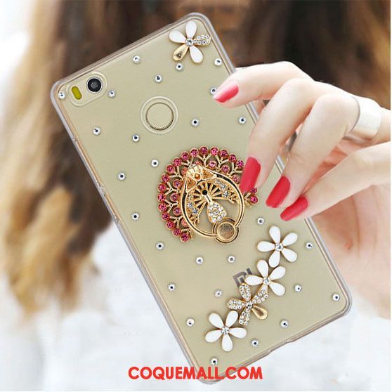 Étui Xiaomi Mi Max 2 Petit Strass Protection, Coque Xiaomi Mi Max 2 Téléphone Portable Rouge Beige