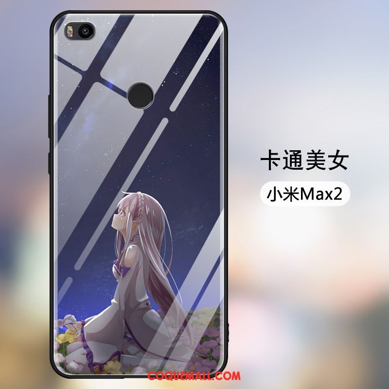 Étui Xiaomi Mi Max 2 Protection Simple Petit, Coque Xiaomi Mi Max 2 Miroir Personnalité Beige