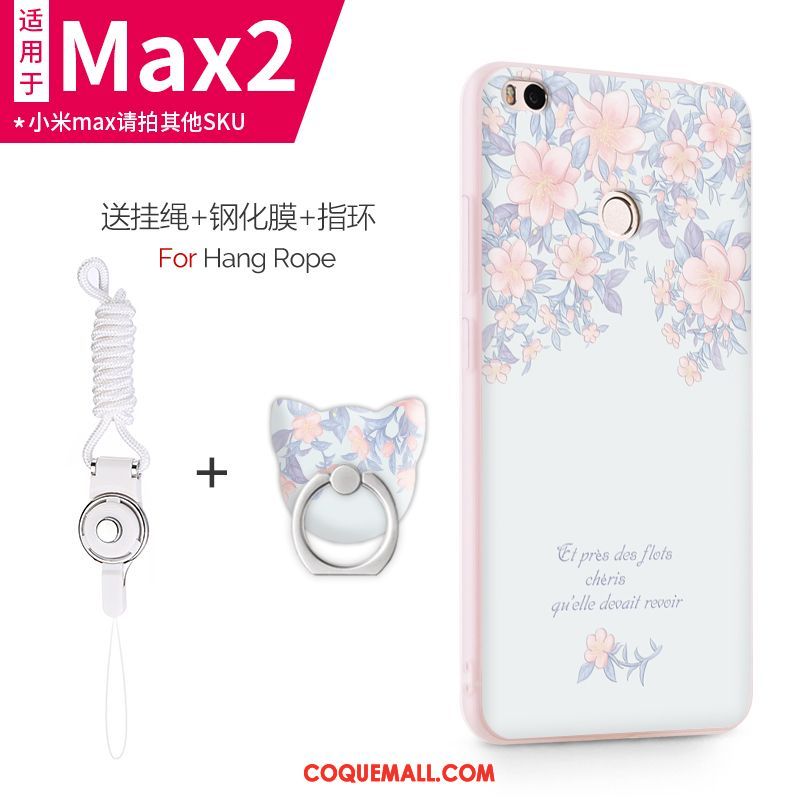 Étui Xiaomi Mi Max 2 Silicone Incassable Rose, Coque Xiaomi Mi Max 2 Petit Protection Beige