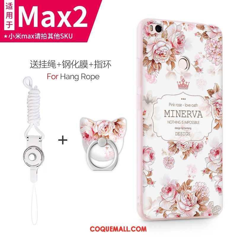 Étui Xiaomi Mi Max 2 Silicone Incassable Rose, Coque Xiaomi Mi Max 2 Petit Protection Beige