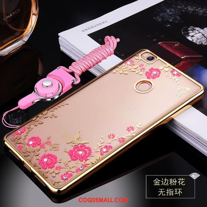 Étui Xiaomi Mi Max 2 Transparent Très Mince Rose, Coque Xiaomi Mi Max 2 Mode Protection Beige