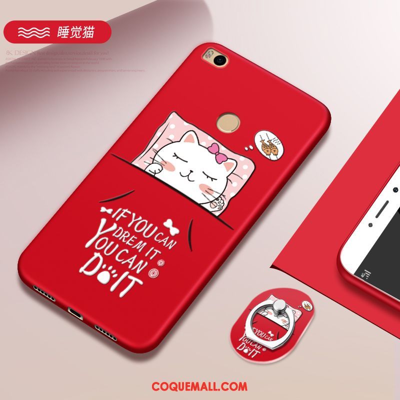 Étui Xiaomi Mi Max 2 Téléphone Portable Délavé En Daim Incassable, Coque Xiaomi Mi Max 2 Tout Compris Dessin Animé Beige