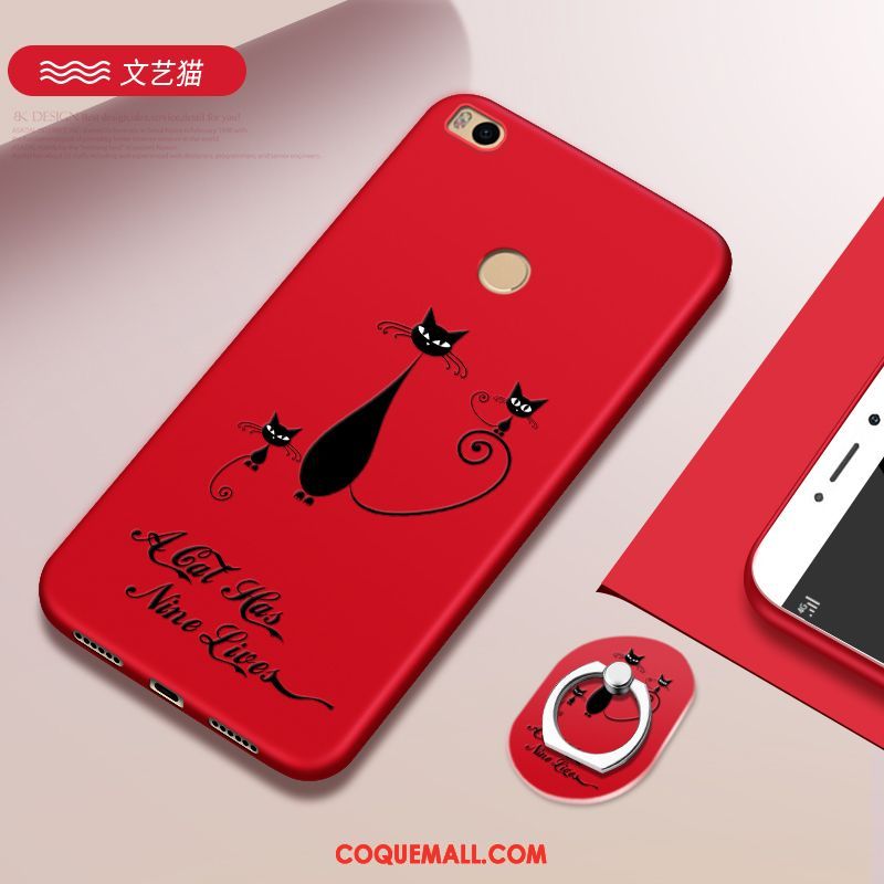 Étui Xiaomi Mi Max 2 Téléphone Portable Délavé En Daim Incassable, Coque Xiaomi Mi Max 2 Tout Compris Dessin Animé Beige
