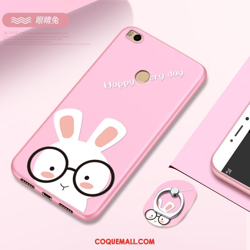 Étui Xiaomi Mi Max 2 Téléphone Portable Délavé En Daim Incassable, Coque Xiaomi Mi Max 2 Tout Compris Dessin Animé Beige