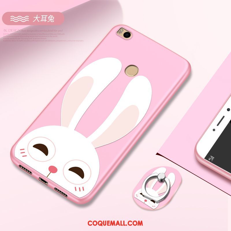 Étui Xiaomi Mi Max 2 Téléphone Portable Délavé En Daim Incassable, Coque Xiaomi Mi Max 2 Tout Compris Dessin Animé Beige