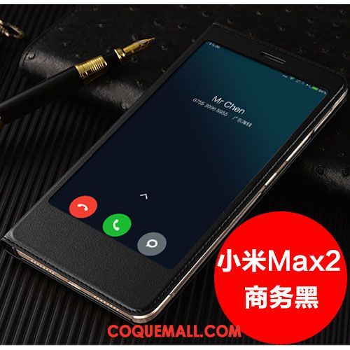 Étui Xiaomi Mi Max 2 Étui En Cuir Tout Compris Téléphone Portable, Coque Xiaomi Mi Max 2 Petit Or Beige