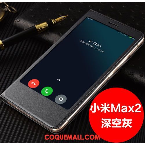 Étui Xiaomi Mi Max 2 Étui En Cuir Tout Compris Téléphone Portable, Coque Xiaomi Mi Max 2 Petit Or Beige