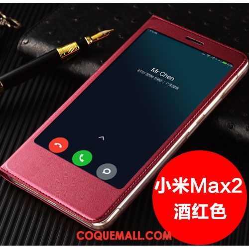 Étui Xiaomi Mi Max 2 Étui En Cuir Tout Compris Téléphone Portable, Coque Xiaomi Mi Max 2 Petit Or Beige