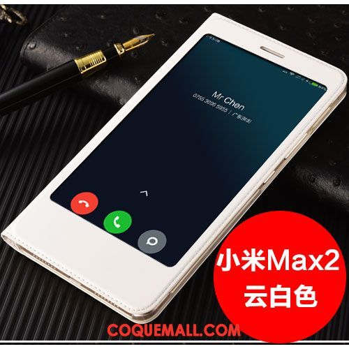 Étui Xiaomi Mi Max 2 Étui En Cuir Tout Compris Téléphone Portable, Coque Xiaomi Mi Max 2 Petit Or Beige