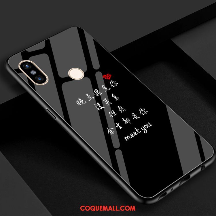 Étui Xiaomi Mi Max 3 Amoureux Petit Rouge, Coque Xiaomi Mi Max 3 Verre Blanc Beige