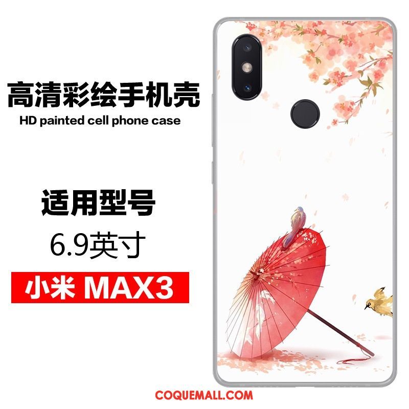 Étui Xiaomi Mi Max 3 Art Téléphone Portable Petit, Coque Xiaomi Mi Max 3 Fluide Doux Bleu Beige