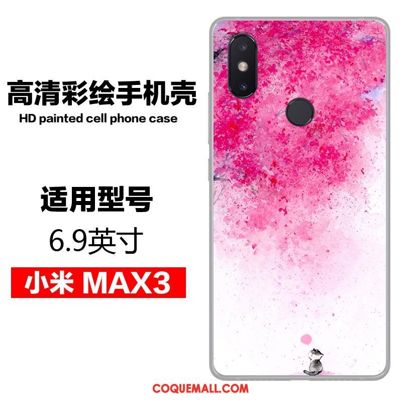 Étui Xiaomi Mi Max 3 Art Téléphone Portable Petit, Coque Xiaomi Mi Max 3 Fluide Doux Bleu Beige