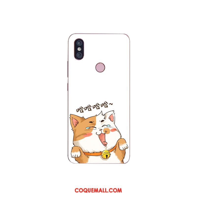 Étui Xiaomi Mi Max 3 Chat Protection Créatif, Coque Xiaomi Mi Max 3 Petit Rouge Beige