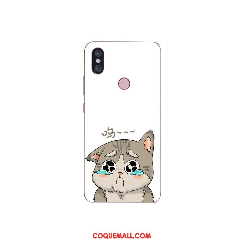 Étui Xiaomi Mi Max 3 Chat Protection Créatif, Coque Xiaomi Mi Max 3 Petit Rouge Beige