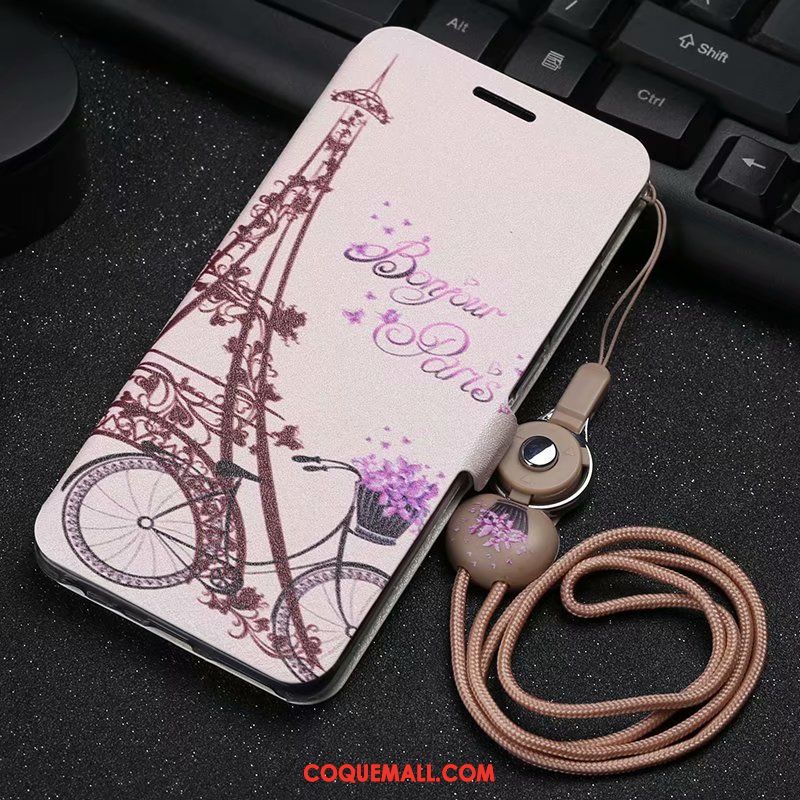 Étui Xiaomi Mi Max 3 Clamshell Nouveau Simple, Coque Xiaomi Mi Max 3 Charmant Petit Beige