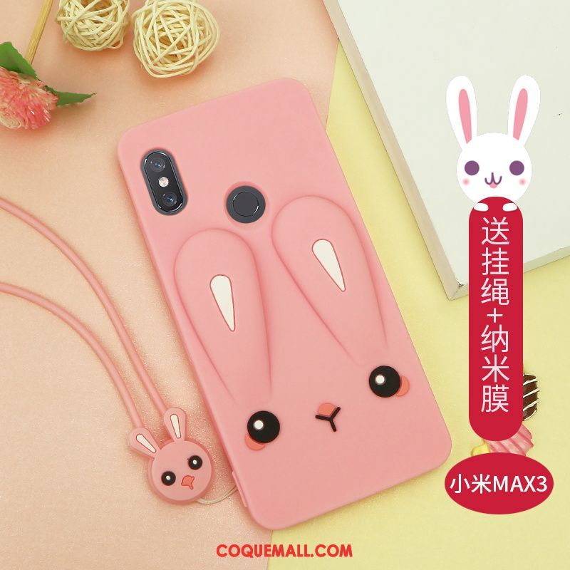 Étui Xiaomi Mi Max 3 Créatif Cou Suspendu Incassable, Coque Xiaomi Mi Max 3 Dessin Animé Protection Beige