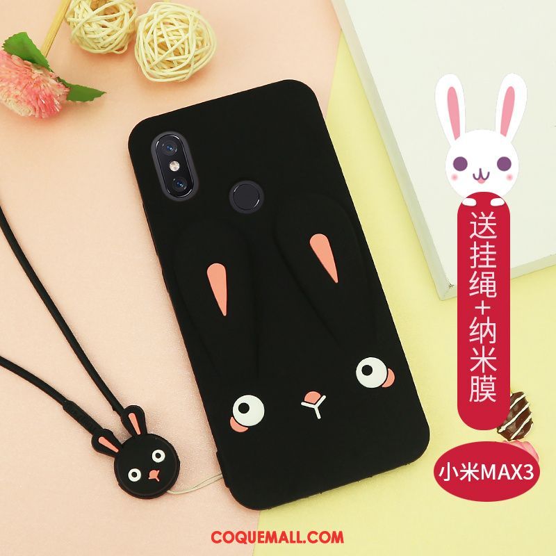 Étui Xiaomi Mi Max 3 Créatif Cou Suspendu Incassable, Coque Xiaomi Mi Max 3 Dessin Animé Protection Beige