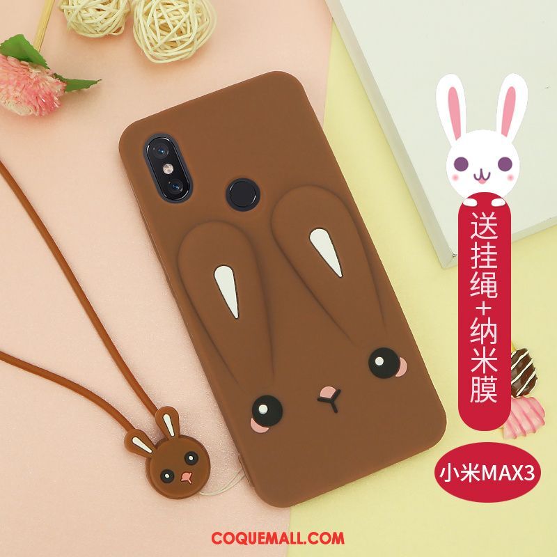 Étui Xiaomi Mi Max 3 Créatif Cou Suspendu Incassable, Coque Xiaomi Mi Max 3 Dessin Animé Protection Beige