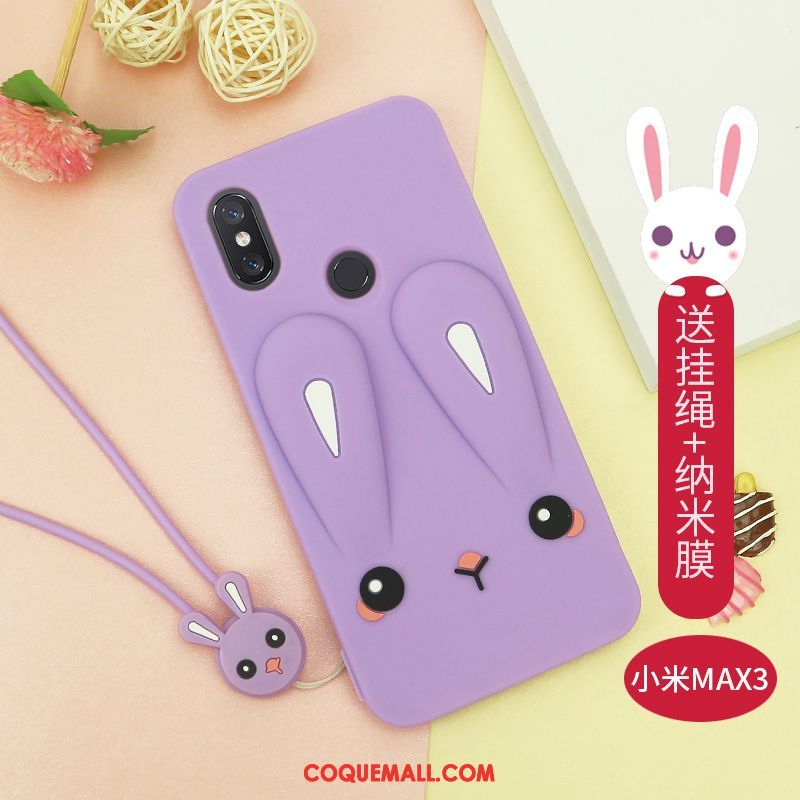 Étui Xiaomi Mi Max 3 Créatif Cou Suspendu Incassable, Coque Xiaomi Mi Max 3 Dessin Animé Protection Beige