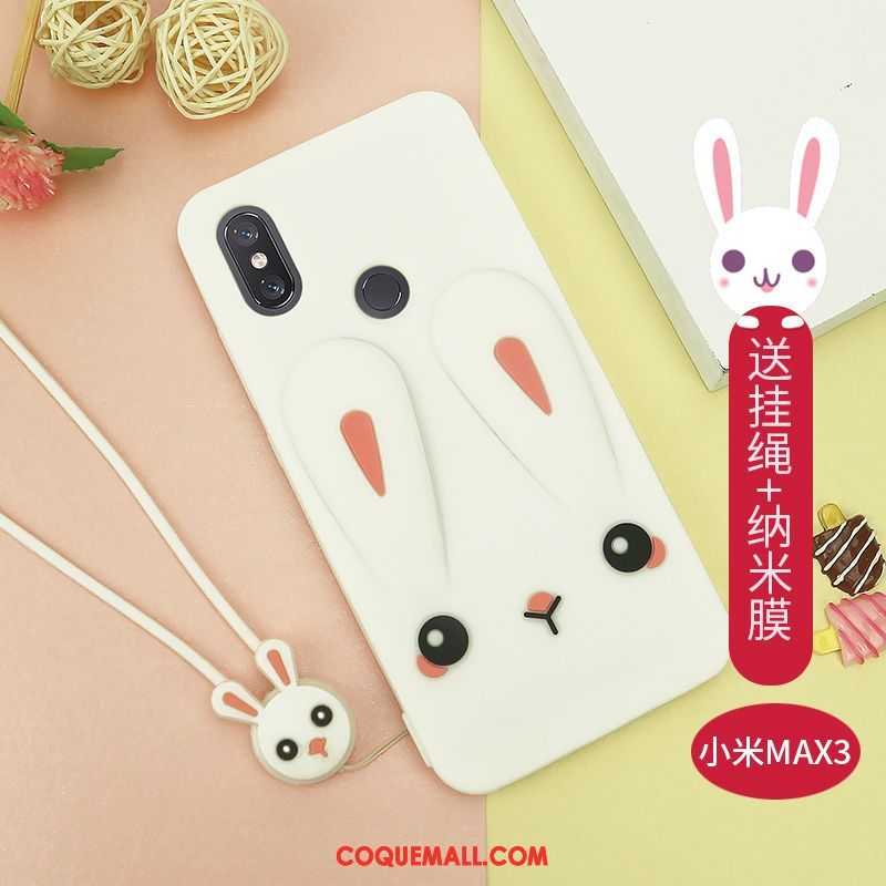 Étui Xiaomi Mi Max 3 Créatif Cou Suspendu Incassable, Coque Xiaomi Mi Max 3 Dessin Animé Protection Beige