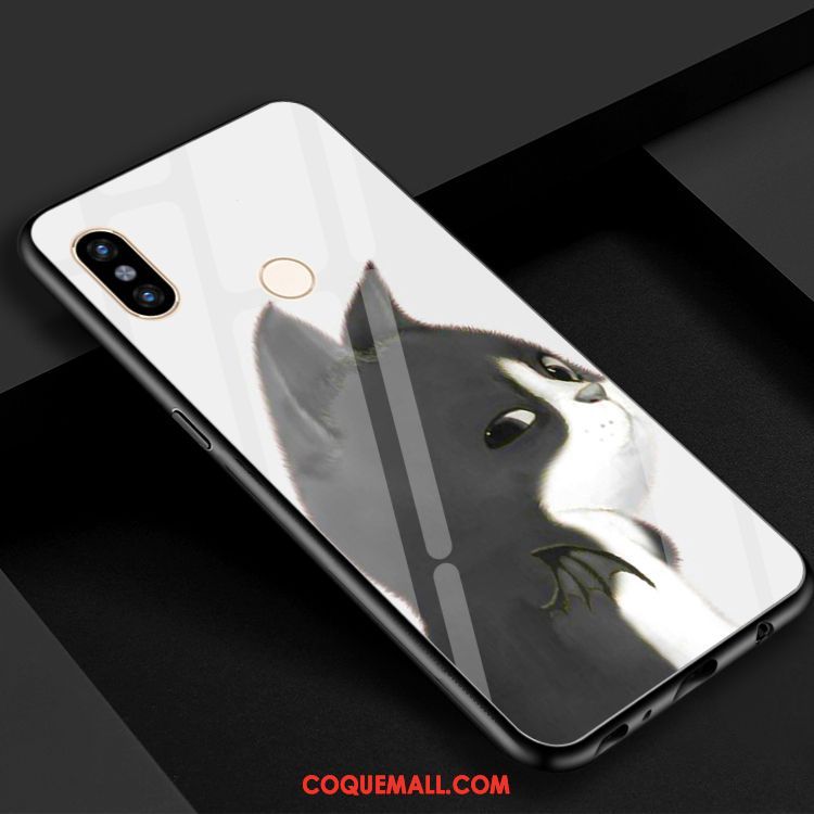 Étui Xiaomi Mi Max 3 Fluide Doux Noir Chat, Coque Xiaomi Mi Max 3 Téléphone Portable Miroir Beige