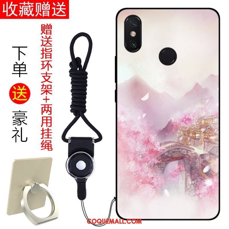 Étui Xiaomi Mi Max 3 Fluide Doux Téléphone Portable Incassable, Coque Xiaomi Mi Max 3 Bleu Frais Beige