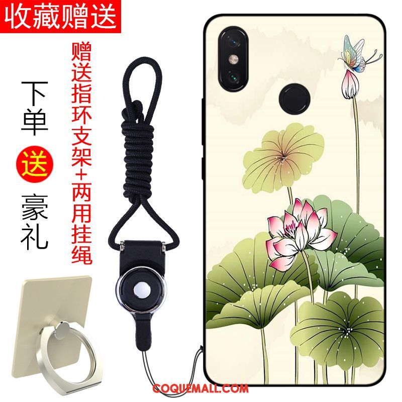 Étui Xiaomi Mi Max 3 Fluide Doux Téléphone Portable Incassable, Coque Xiaomi Mi Max 3 Bleu Frais Beige