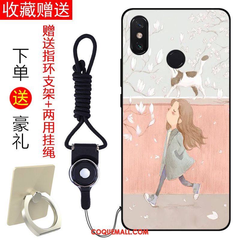 Étui Xiaomi Mi Max 3 Fluide Doux Téléphone Portable Incassable, Coque Xiaomi Mi Max 3 Bleu Frais Beige