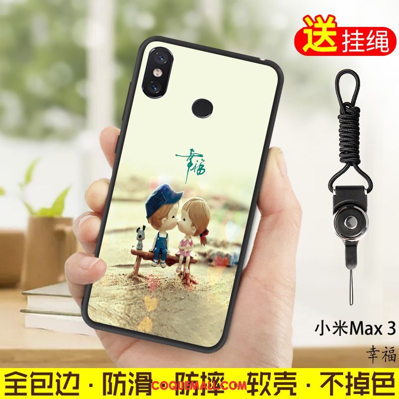 Étui Xiaomi Mi Max 3 Ornements Suspendus Fluide Doux Petit, Coque Xiaomi Mi Max 3 Incassable Téléphone Portable Beige