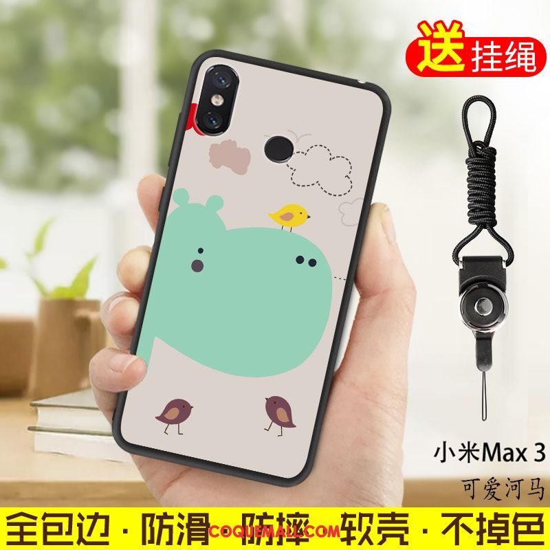 Étui Xiaomi Mi Max 3 Ornements Suspendus Fluide Doux Petit, Coque Xiaomi Mi Max 3 Incassable Téléphone Portable Beige