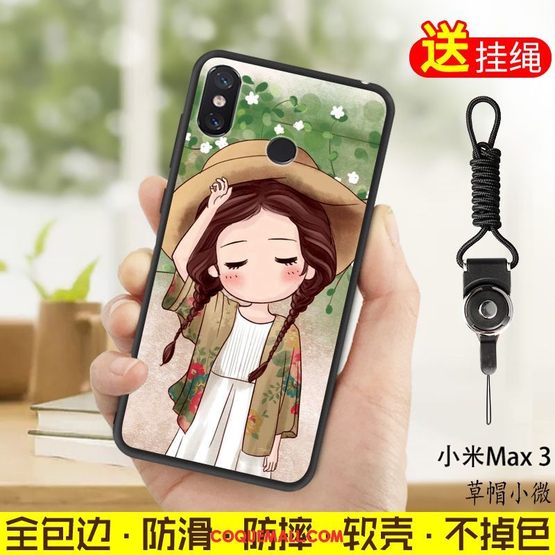 Étui Xiaomi Mi Max 3 Ornements Suspendus Fluide Doux Petit, Coque Xiaomi Mi Max 3 Incassable Téléphone Portable Beige