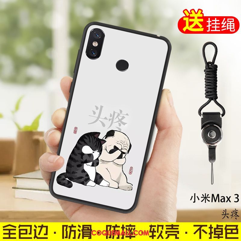 Étui Xiaomi Mi Max 3 Ornements Suspendus Fluide Doux Petit, Coque Xiaomi Mi Max 3 Incassable Téléphone Portable Beige