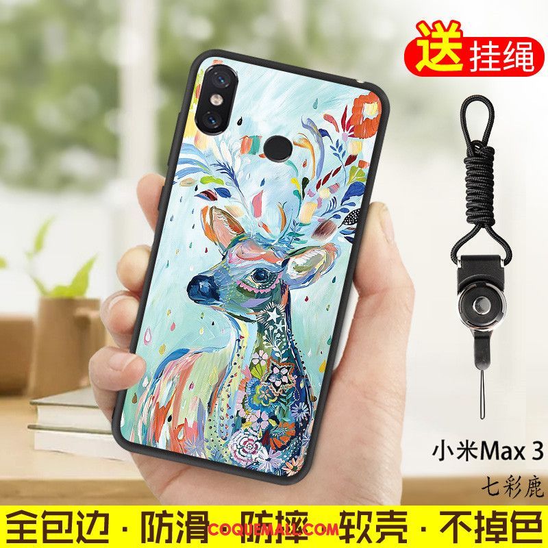 Étui Xiaomi Mi Max 3 Ornements Suspendus Fluide Doux Petit, Coque Xiaomi Mi Max 3 Incassable Téléphone Portable Beige