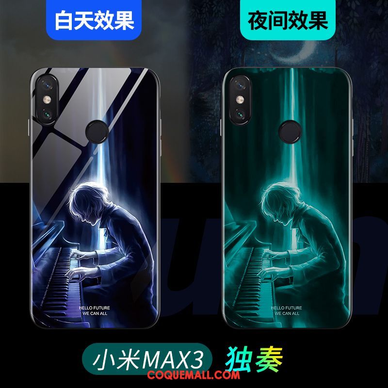 Étui Xiaomi Mi Max 3 Personnalité Créatif Très Mince, Coque Xiaomi Mi Max 3 Verre Marque De Tendance Beige