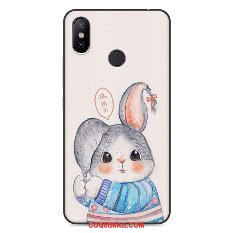 Étui Xiaomi Mi Max 3 Personnalité Téléphone Portable Silicone, Coque Xiaomi Mi Max 3 Rose Dessin Animé Beige