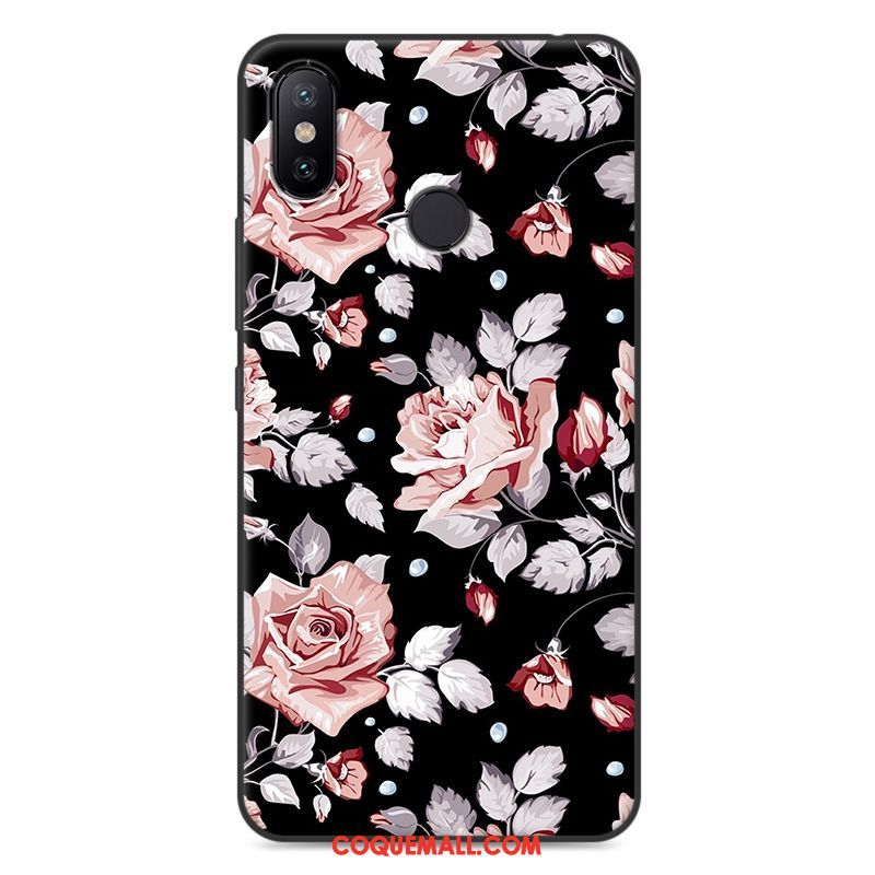 Étui Xiaomi Mi Max 3 Personnalité Téléphone Portable Silicone, Coque Xiaomi Mi Max 3 Rose Dessin Animé Beige